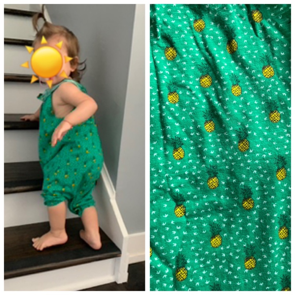 Beautiful, super soft, roomy, comfy one piece baby overalls!